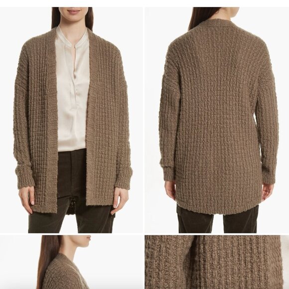 Vince Waffle Stitch Cardigan Sweater in Mud Size XS - Picture 1 of 6